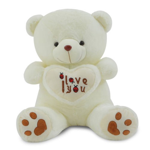 Gấu Teddy nhồi bông cầm trái tim chữ I Love You đáng yêu