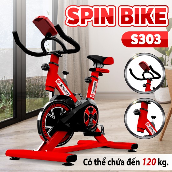 CHAIR19 SPIN - Xe đạp tập thể dục thể thao mẫu mới S303 mới năm 2022 Màu Đỏ