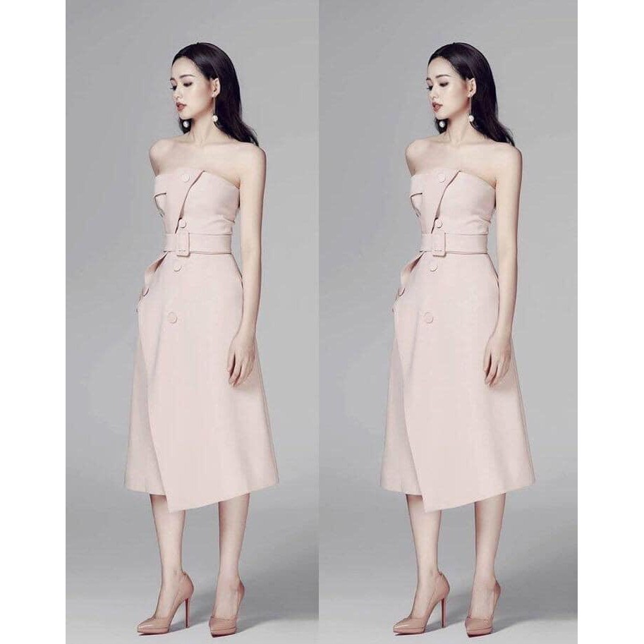 [Hình Thật - Shop Đầm Đẹp] Đầm Dự Tiệc Cúp Ngực Cách Điệu Lá Cổ Vest Nữ Liền Chân Váy Chữ A Sang Trọng (Có Kèm Đai Lưng) | BigBuy360 - bigbuy360.vn