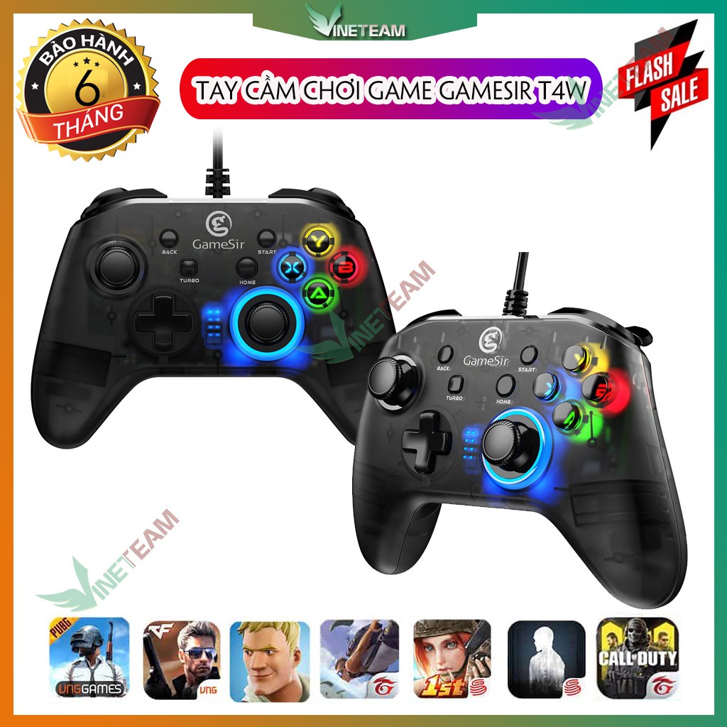 Tay Cầm Chơi Game T4w Giá Rẻ Chất Lượng Tốt - Có Đèn Led Rung Mạnh - Chính hãng gamesir - TỐT CHO FO4 / FIFA