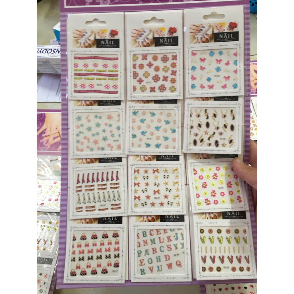 Bộ 2 tấm Sticker dán móng tay siêu kute cho bé