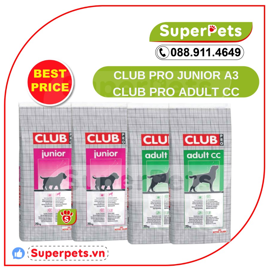 Hạt Royal Canin Cho Chó CLUB JUNIOR A3, CLUB ADULT CC Chính Hãng Nhập Pháp SUPERPETS VIỆT NAM