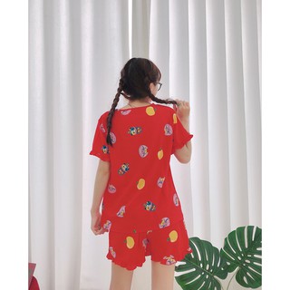 [3 size 46-70kg] XẢ KHO Đồ bộ LỤA ĐÙI PHỐI KẺ NGANG CỔ ÁO MỀM MÁT DỄ THƯƠNG thời trang