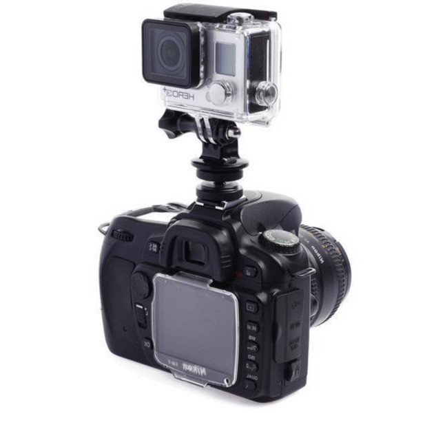 Phụ kiện khớp xoay tròn gắn camera hành trình, máy ảnh, điện thoại, vào chân Flash máy ảnh