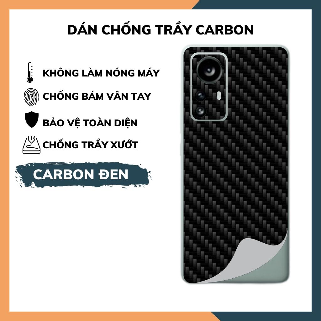 Xiaomi Mi 12 Mi 12X Mi 12 Pro 5G_Dán Film Carbon mặt lưng chống trầy, không bám vân tay