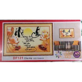 Tranh Đính Đá CHA MẸ . Kích Thước: 75cm x 48cm