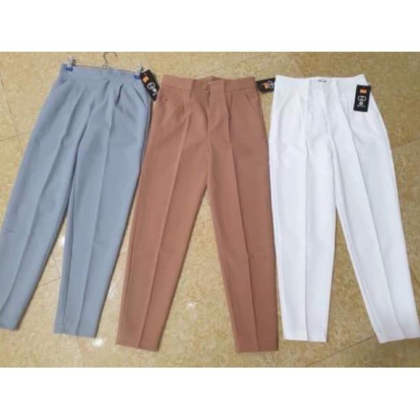 QUẦN BAGGY NỮ  [ảnh video thật] quần công sở dáng basic thiết kế trẻ trung mày pastal
