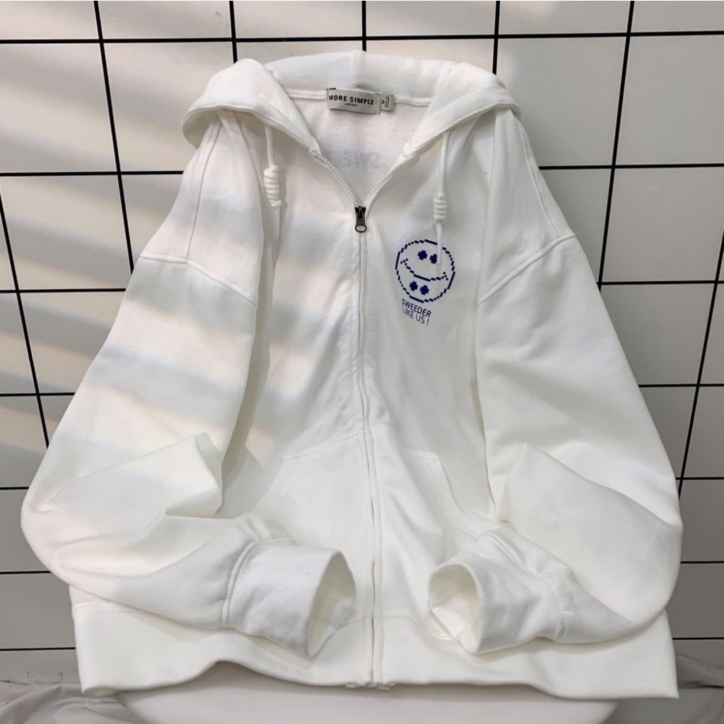 Áo Khoác Hoodie LIKE Phối Zip Vải Nỉ Bông Form Rộng Ulzzang Unisex | BigBuy360 - bigbuy360.vn