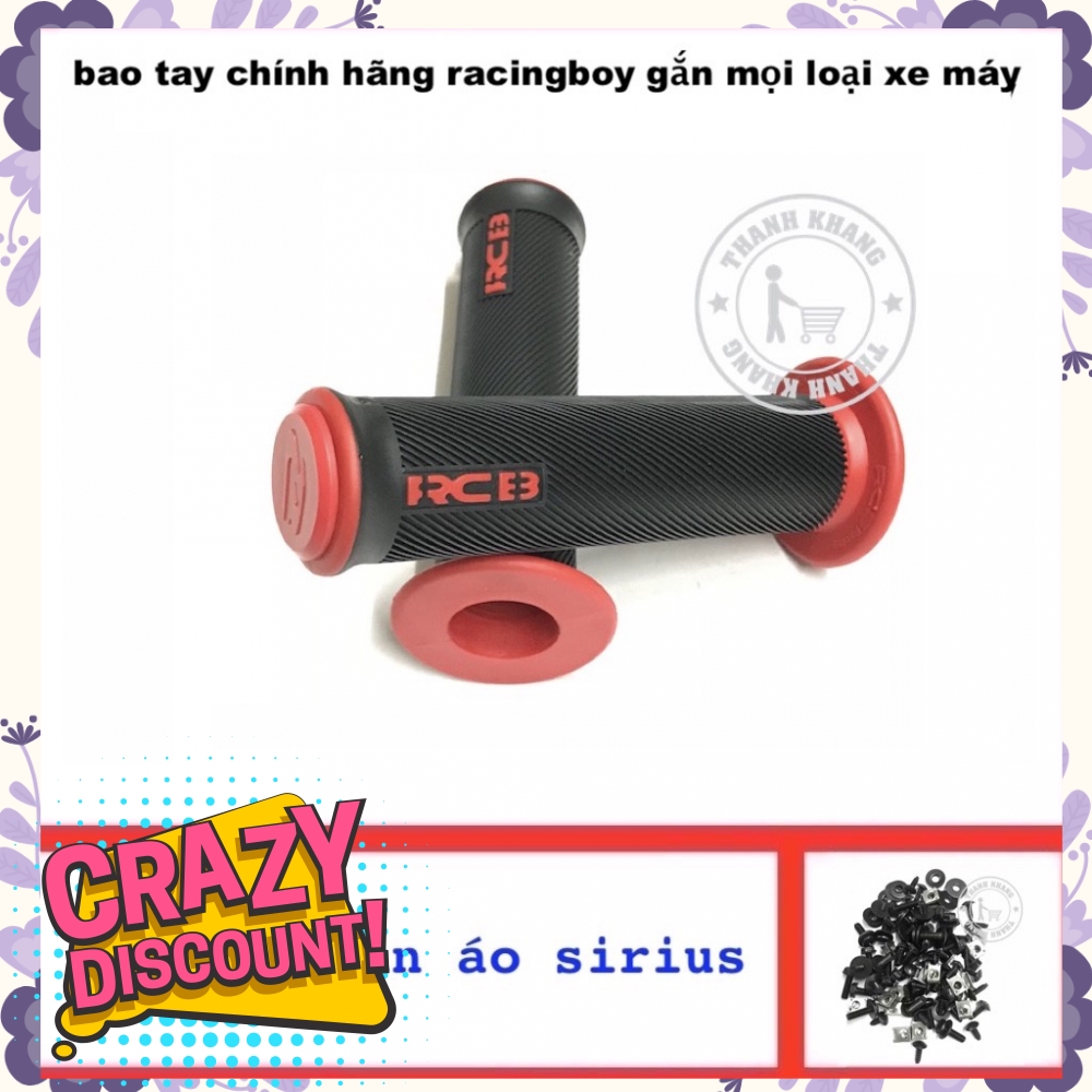 Bao tay chính hãng RACINGBOY gắn mọi loại xe máy đỏ, tăng bộ ốc dàn áo sirius thanh khang 006001268 006000547