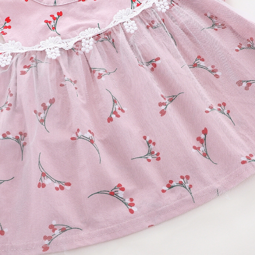 Đầm xoè Tutu phối hoa cho bé gái