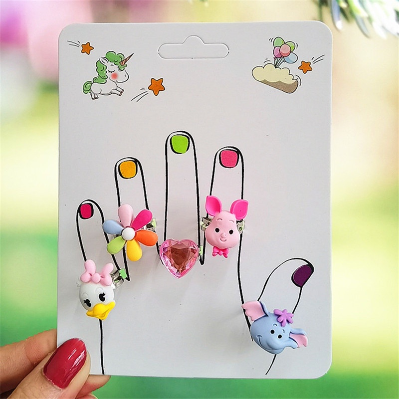 Set 5 Nhẫn Hoạt Hình Nàng Tiên Cá Cho Bé Gái