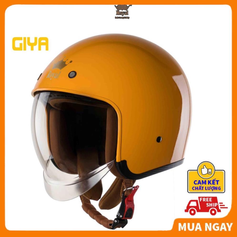 Mũ bảo hiểm 3/4 có kính âm Royal M139 vàng nghệ bóng