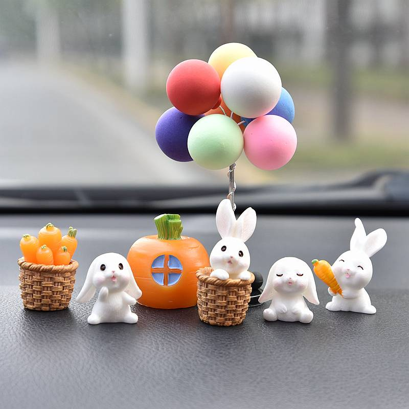 Set thỏ cà rốt cực xinh trang trí taplo ô tô