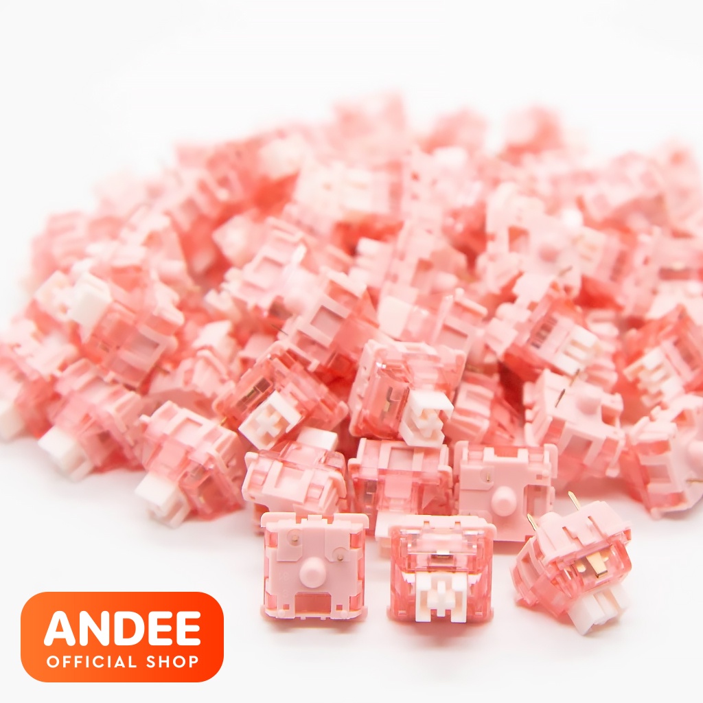 Jelly Strawberry Dâu v2 bán lẻ công tắc phím cơ tuyến tính lò xo 52g có lube sẵn siêu mượt