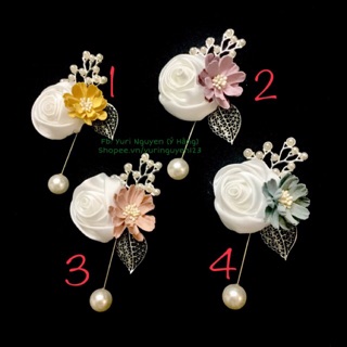 Cài áo hoa hồng cuộn cao cấp