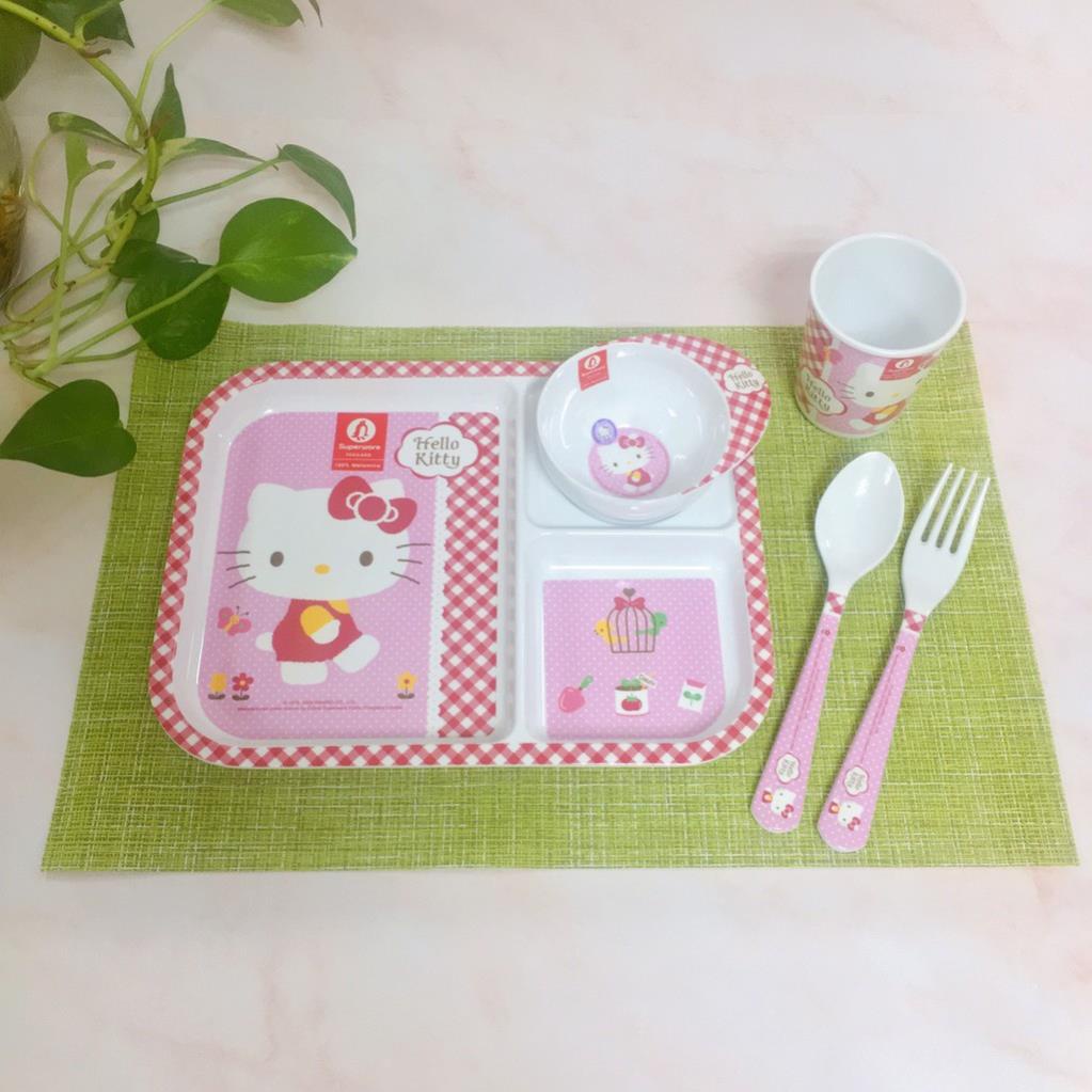 (HÀNG ĐẸP) Bộ Bát Đĩa Ăn Dặm Cho Bé Thái Lan - Kitty Pinky