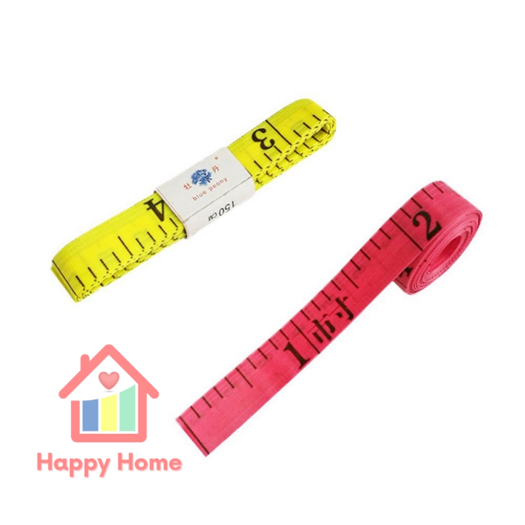 Thước dây mềm đo quần áo may đồ, đo vòng eo, số đo 3 vòng kiểm tra sức khỏe 1.5 mét Happy Home