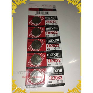 Pin 3V CR2032 Maxell Lithium Battery, vỉ 5 viên