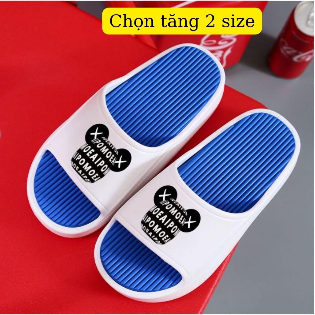 Dép quai ngang cao su đúc mặt gấu X chọn tăng 2 size