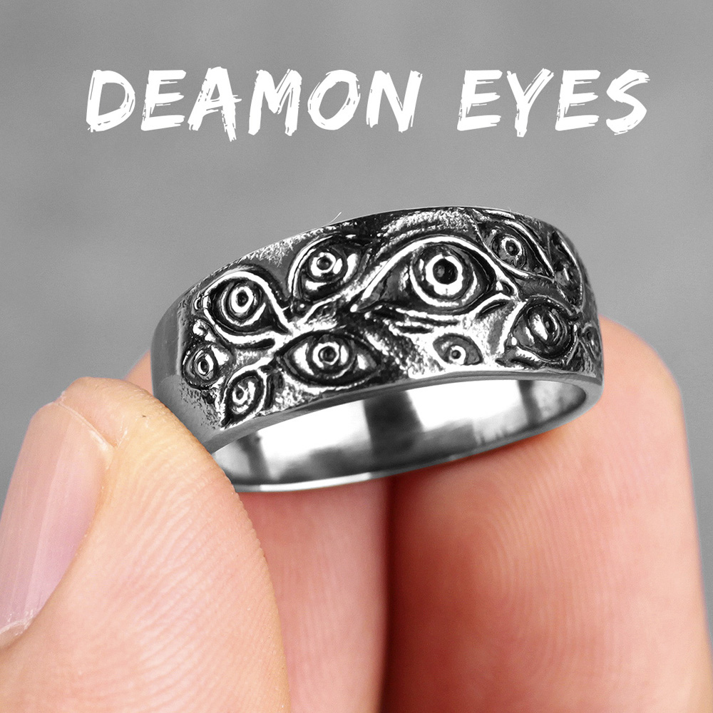 Nhẫn thiết kế họa tiết con mắt ác quỷ thời trang cho nam và nữ