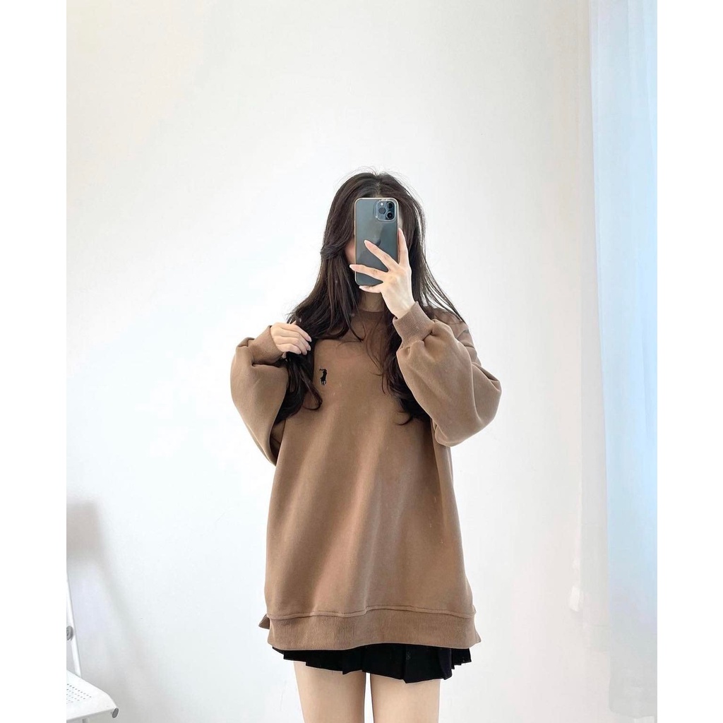 Áo Nỉ Gofl Xẻ Tà PEONYB Nữ [FREESHIP]  Sweater form rộng tay bồng, hoodie thu đông vintage cá tính Ulzzang