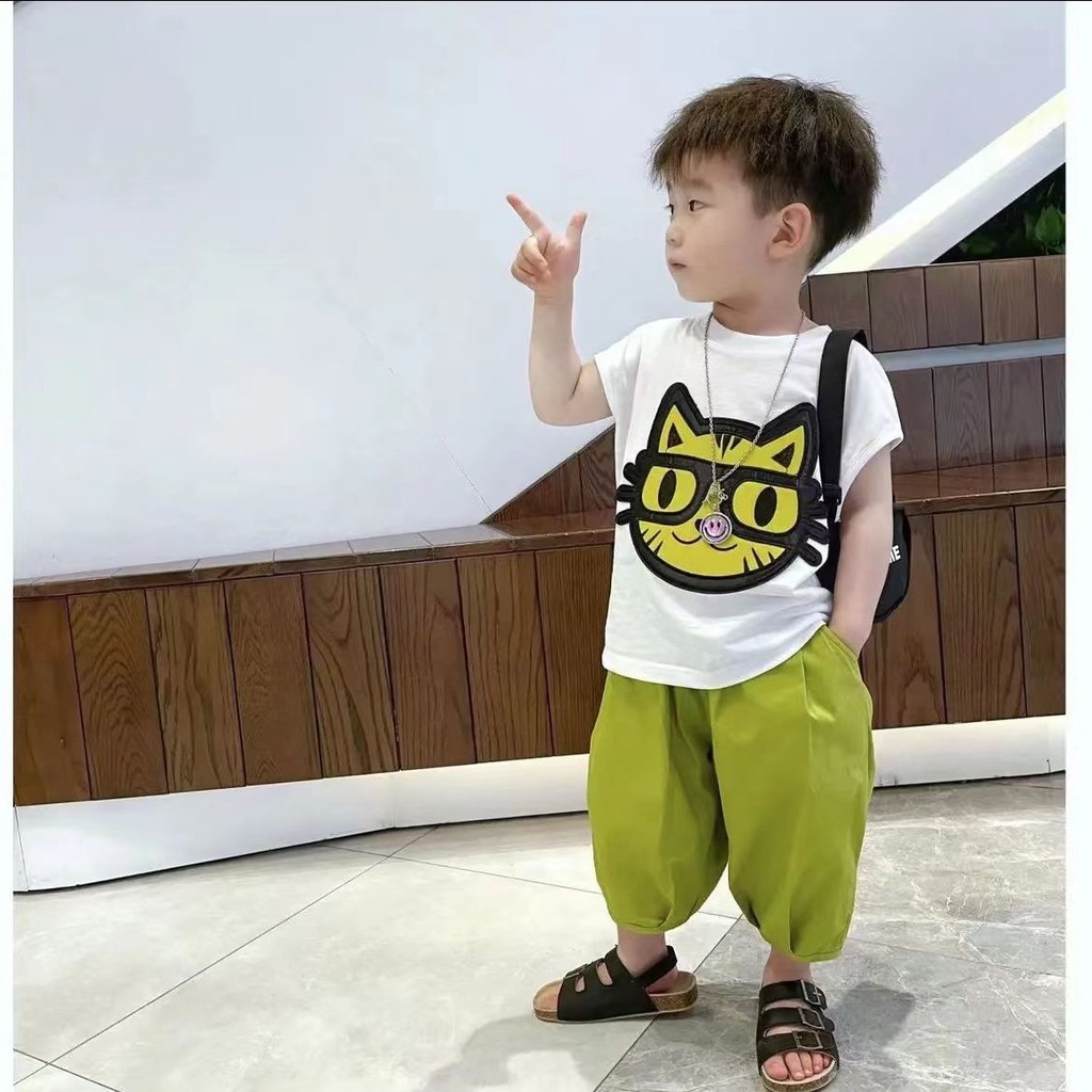 Bộ Quần Áo Họa Tiết Hoạt Hình Thời Trang Mùa Hè Cho Bé Trai