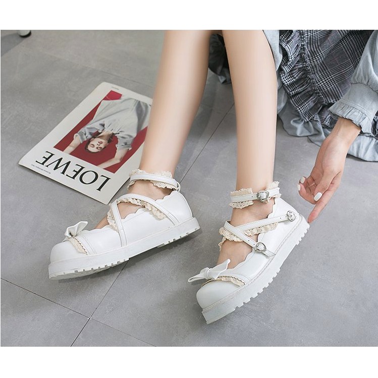 [Order] YAS0210-Giày lolita đế bằng mũi tròn đính nơ | BigBuy360 - bigbuy360.vn