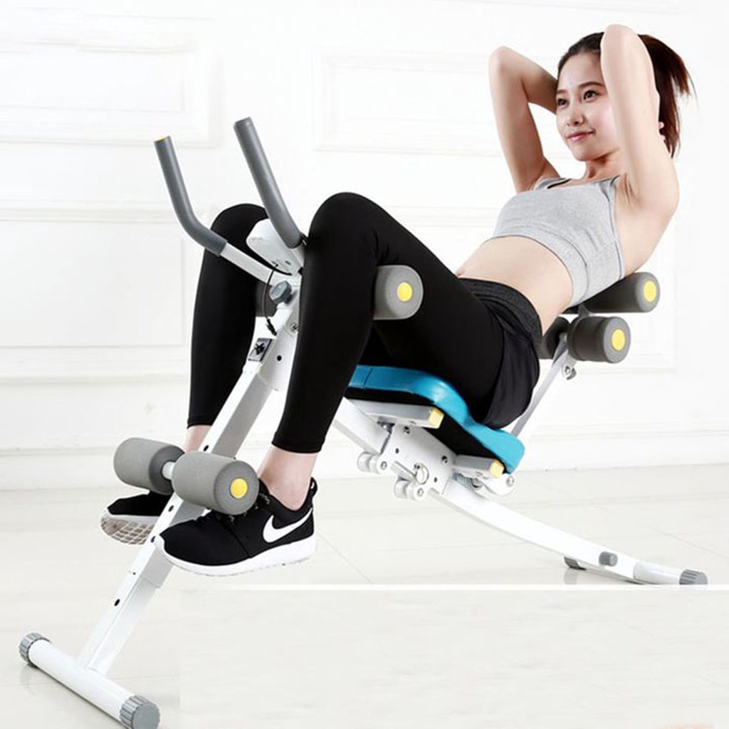 Máy Tập Bụng - Tập Cơ Bụng Tại Nhà - Máy Tập Gym 6 in 1Thiết Kế Mới Có Đỡ Lưng Trợ Lực [Tặng Dây Kéo Tập Tay]