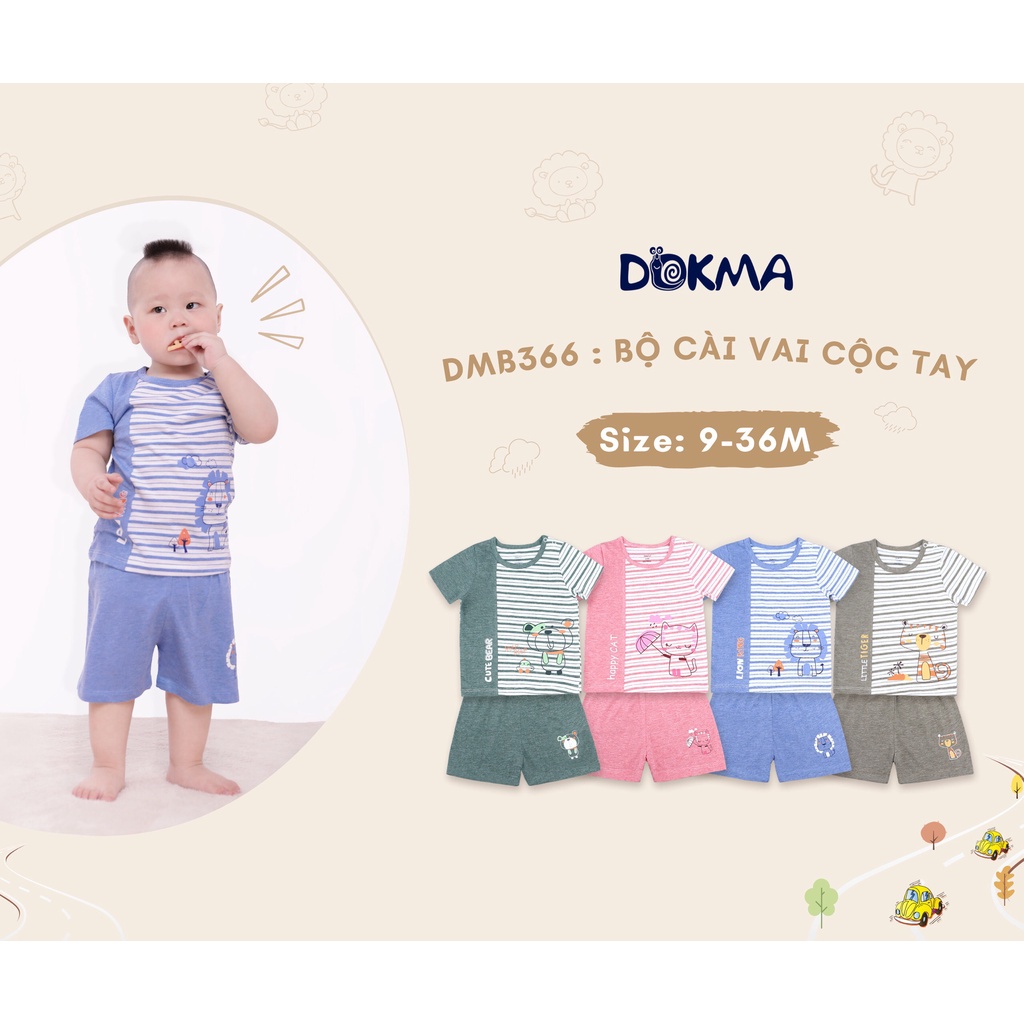 (6-36M) Bộ cộc tay vải sợi tre bamboo mềm DMB368+DMB366 - DOKMA