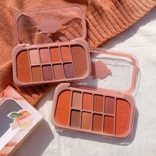 Phấn mắt má 10 màu Kiss Beauty (8 màu mắt và 2 màu má)