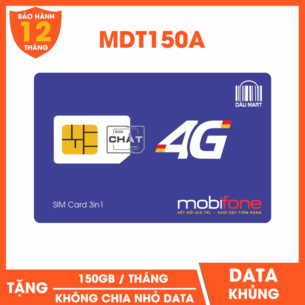 SIM 4G MOBIFONE MDT150A TRỌN GÓI 3 THÁNG, 6 THÁNG, 12 THÁNG KHÔNG GIỚI HẠN DUNG LƯỢNG