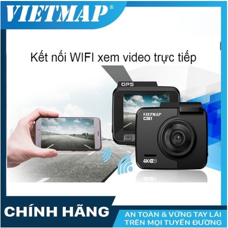 { TONGVIETM - giảm 100k} Camera hành trình Vietmap C61 Pro Phiên bản mới Ver 2.0 Ghi hình Ultra HD 4K- Kèm thẻ nhớ 32G