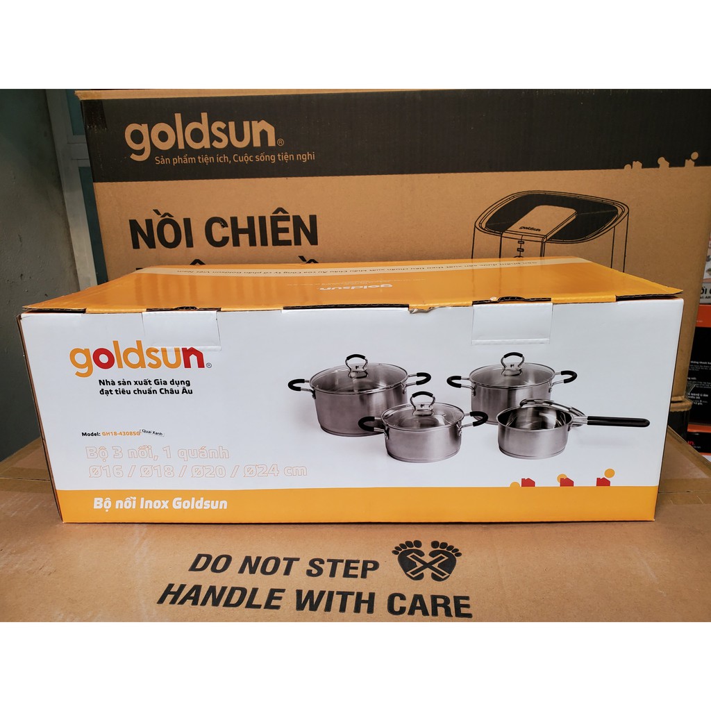Bộ nồi Goldsun Inox 4 món 3 đáy GH18