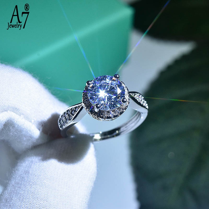 Nhẫn đeo tay hình mũi tên có thể điều chỉnh 2 karat Moissanite