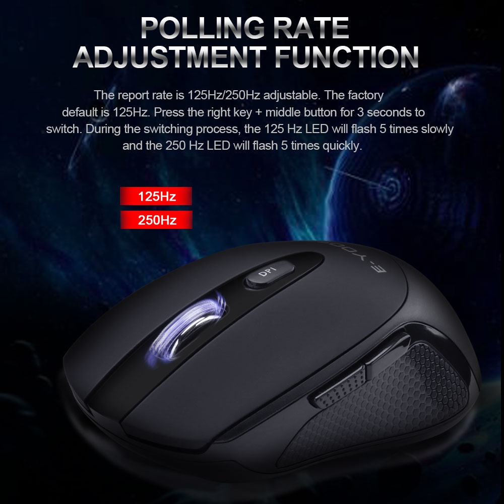 Chuột gaming e-yooso e-1020 usb 2.4g Không Dây ChốNg ỒN 2400Dpi Cho laptop / pc