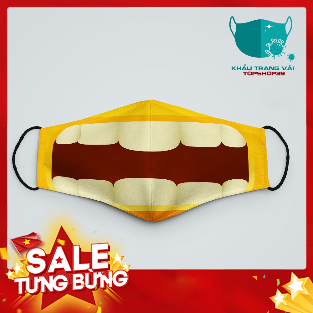 Khẩu Trang Vải Cotton 2 Lớp EMOJIS_3 TopShop39 Vải Cotton 100%, Kháng Khuẩn, Không Đau Tai, Dễ Thở c