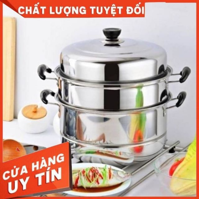 [Xả kho + free ship] Nồi Hấp 3 Tầng Inox hàng đẹp