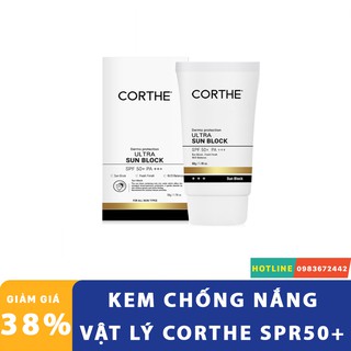 Kem chống nắng vật lý corthe dermo protection ultra sun block spf50+ pa+++💖freeship💖kem chống nắng vật lý halin65246