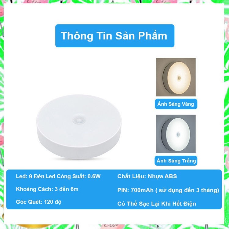 [Cải Tiến Mới] Đèn cảm biến chuyển động 9 Bóng Led, Sạc tích điện dán tủ quần áo, phòng ngủ, cầu thang