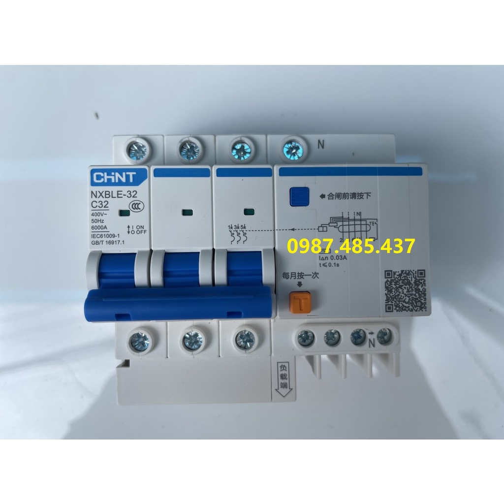 Aptomat chống dò chống giật CHINT 1PN 3PN 16A, 20A, 25A, 32A, 40A, 63A
