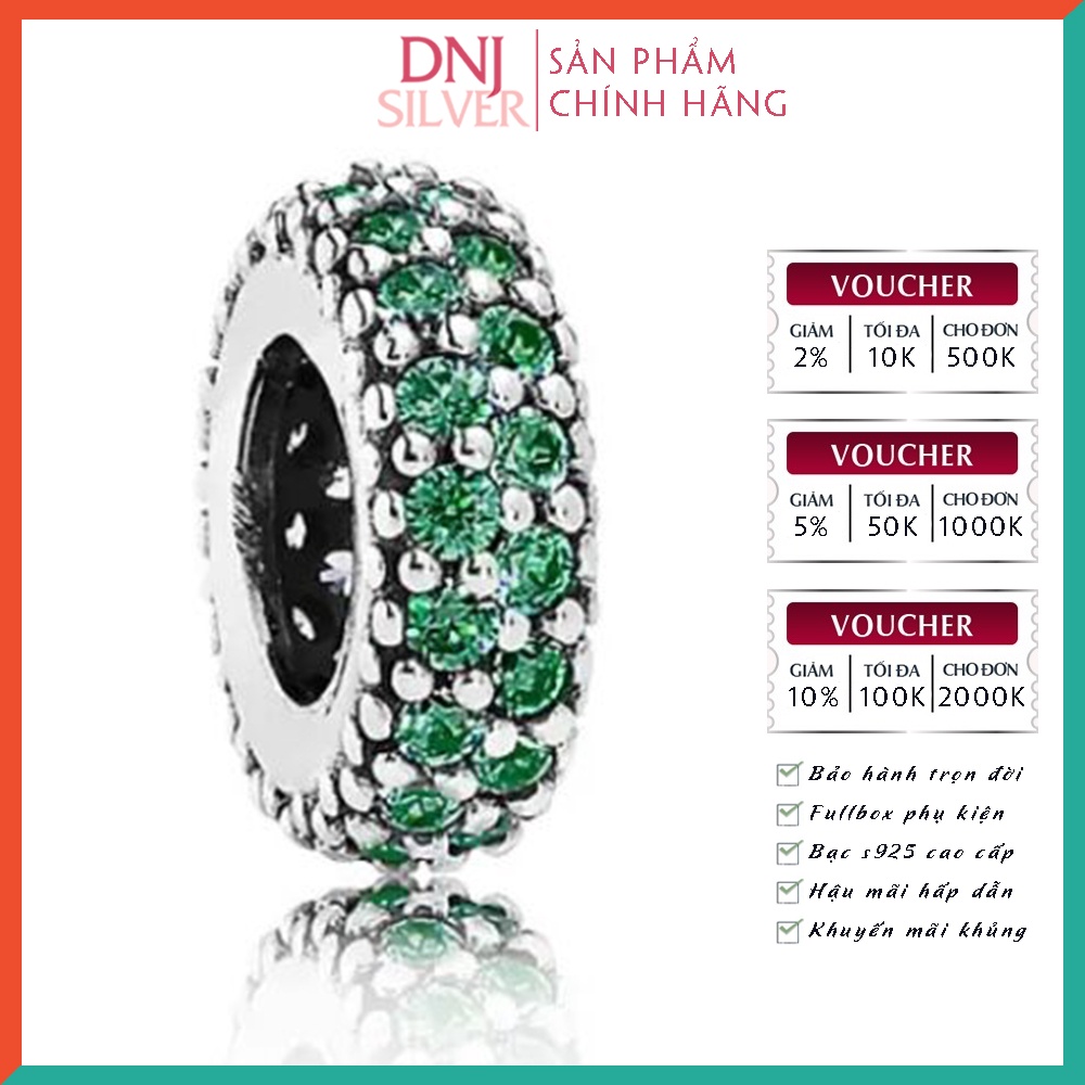 Charm bạc 925 cao cấp, hàng chuẩn bạc - Charm Green Pavé thích hợp để mix vòng tay charm - DN206