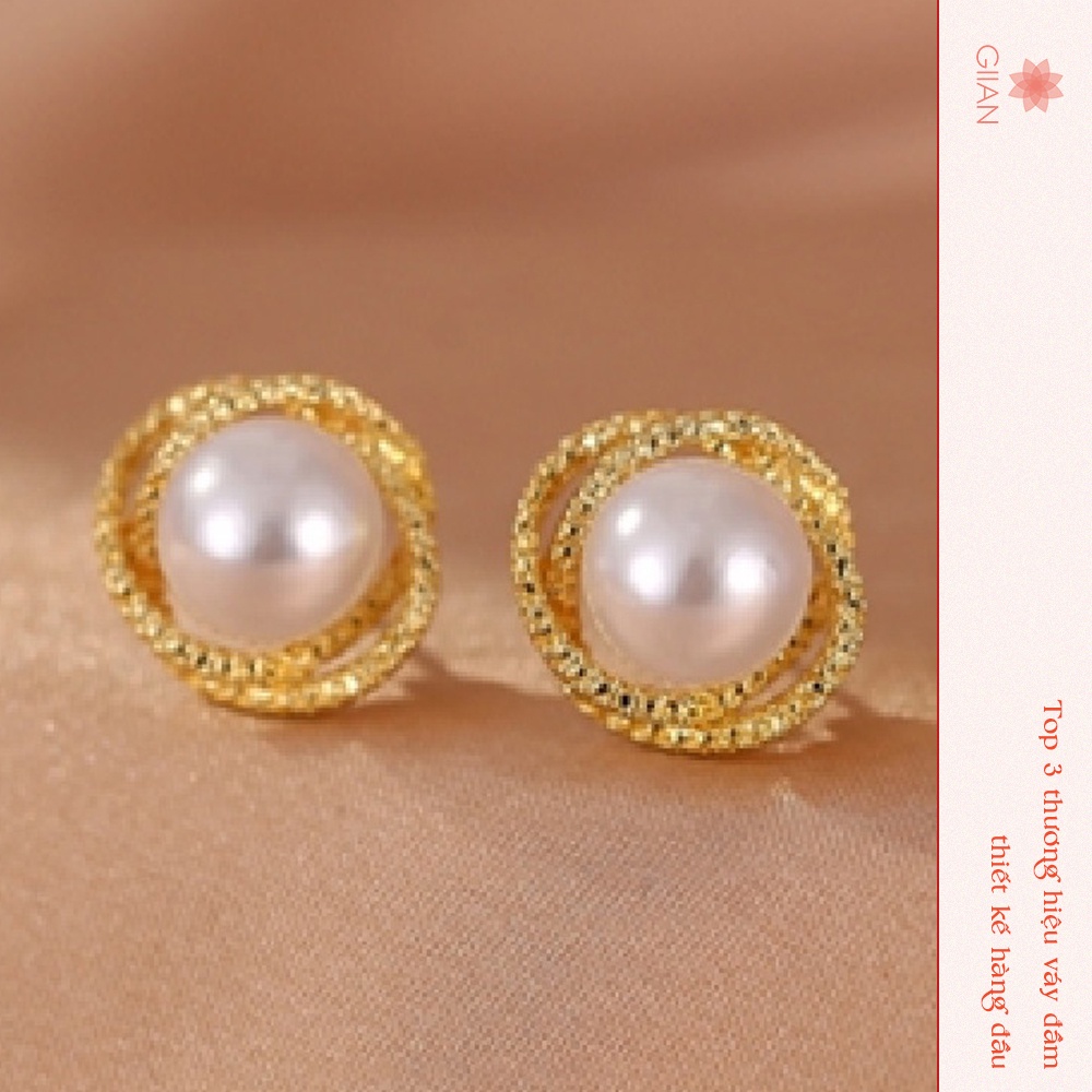 Bông tai mạ bạc 925 đính ngọc thời trang - GIIAN - PK-BT-03