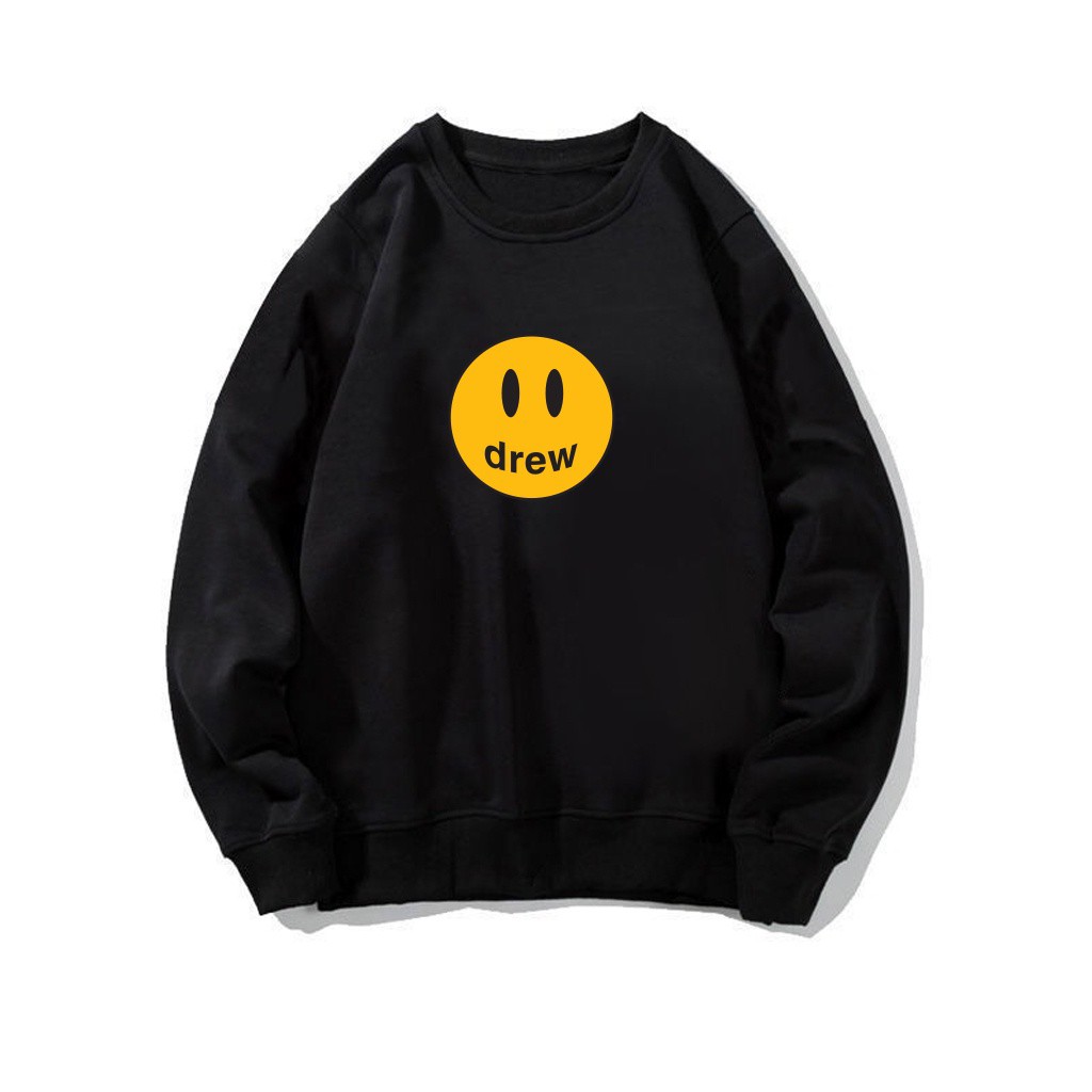 Áo nỉ nam nữ Drew mặt cười sweater 2 màu đen trắng
