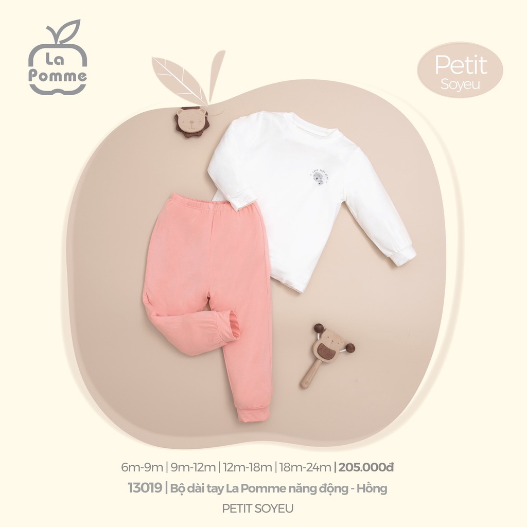 Bộ La Pomme dài tay Petit Soyeu cao cấp siêu mềm mịn mỏng nhẹ mát da thấm hút tốt năng động bé trai bé gái 13019 13026