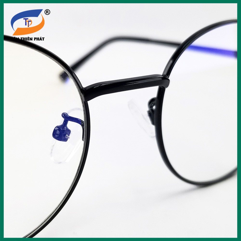 Gọng kính mắt tròn nam nữ kim loại thời trang 29223. Tròng giả cận 0 độ, chống ánh sáng xanh, chống tia UV