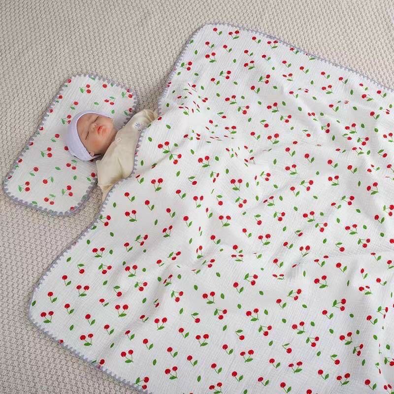 Chăn xô 2 lớp bo viền - chăn đắp cho bé thoáng khí mùa hè