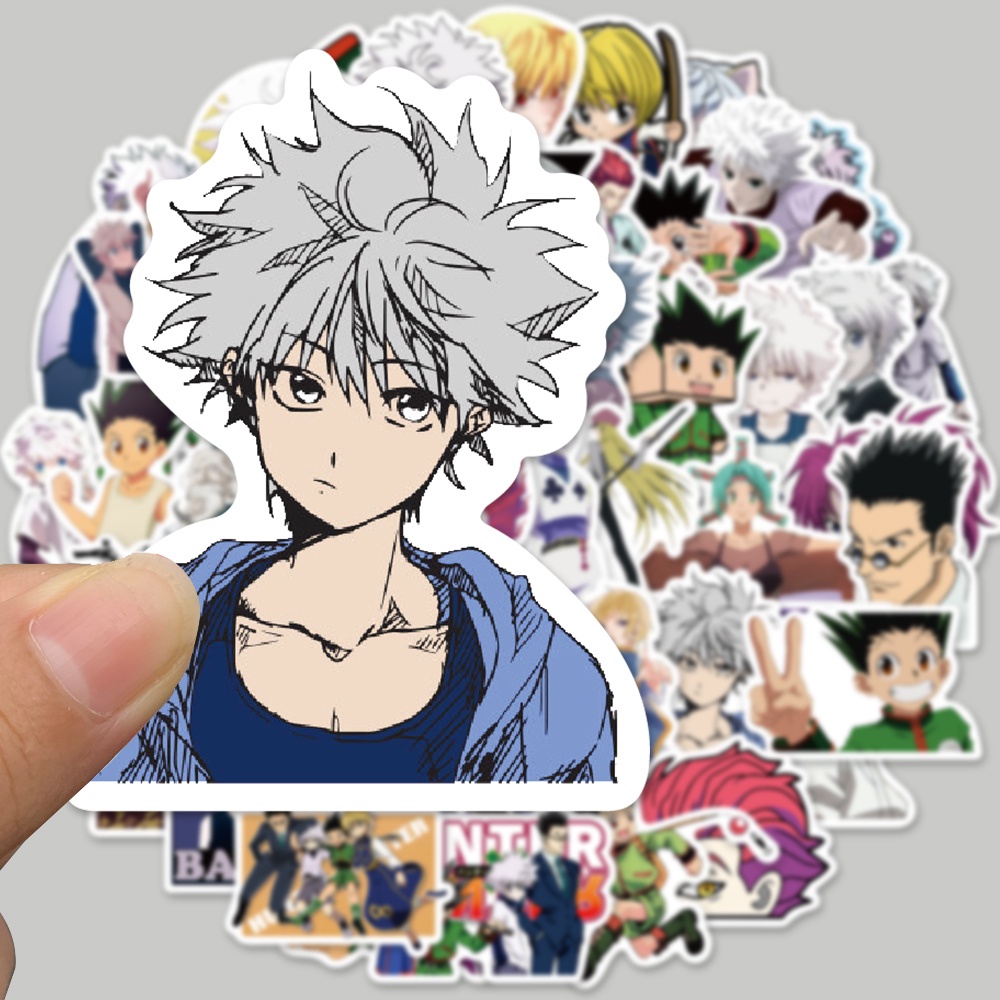 Set 10/25/50 miếng dán trang trí PVC chống nước hình Anime HUNTER X HUNTER