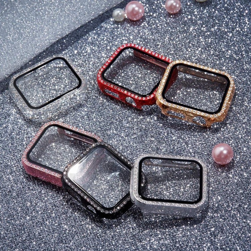 Ốp lưng kim cương mới cho Apple Watch Cover Case 38 vỏ bảo vệ toàn diện 38 40 mm cho iWatch Series 6 5 4 3 2 42 44 mm