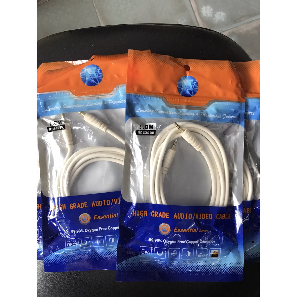 Dây hai đầu Jắc 3.5mm AUDIO/VIDEO(AV) cao cấp dài 1.8m