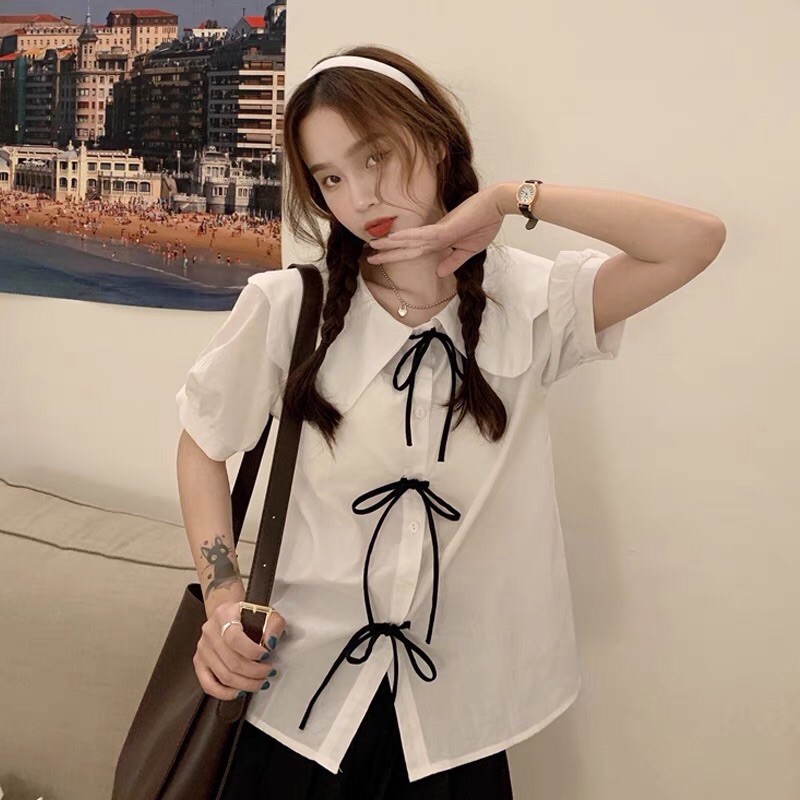 ÁO SƠ MI NƠ CỔ BÚP BÊ STYLE HÀN QUỐC